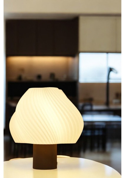 Modern Tasarım Abajur Masa Lambası Aydınlatma Aura Modern Komidin Kahve Beyaz modelleri