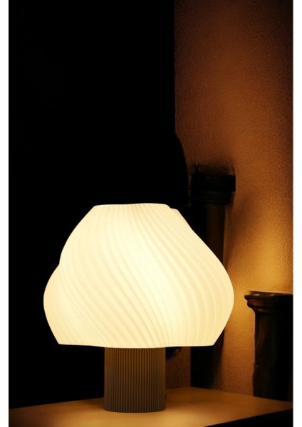 Modern Tasarım Abajur Masa Lambası Aydınlatma Aura Modern Komidin Kahve Beyaz fırsatları