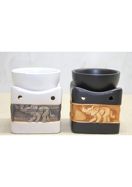 Mdb Seramik Fil Kabartmalı Buhurdanlık