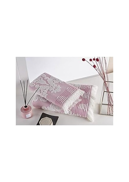 Marie Claire 2'li Havlu Set Indentern Jakarlı Albert Gülkurusu