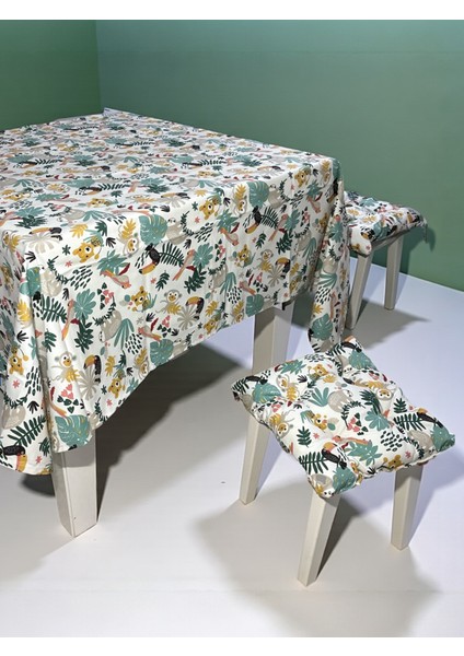 Çocuk Oyun Alanı Piknik Bahçe Çantalı Masa Örtülü Minder Seti