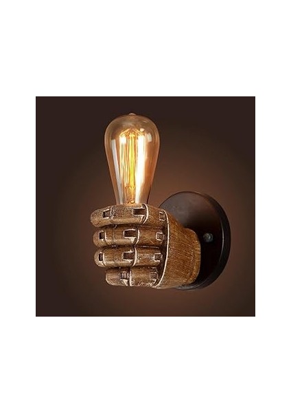 Sol El Duvar Lambası Aplik Duvar Aydınlatma Ev Bahçe Dekorasyon Açık Kahverengi