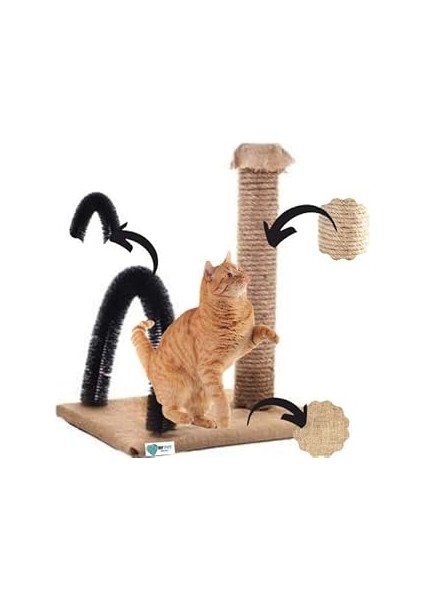 By Pet Kedi Kaşıma ve Tırmalama Tahtası (Siyah)