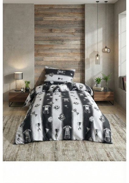 Taraftar Kartal Desen Tek Kişilik Nevresim Takımı