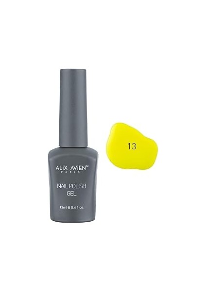 Alix Avien Uv Kalıcı Neon Sarı Oje 13 - Gel Polish - 12 ml