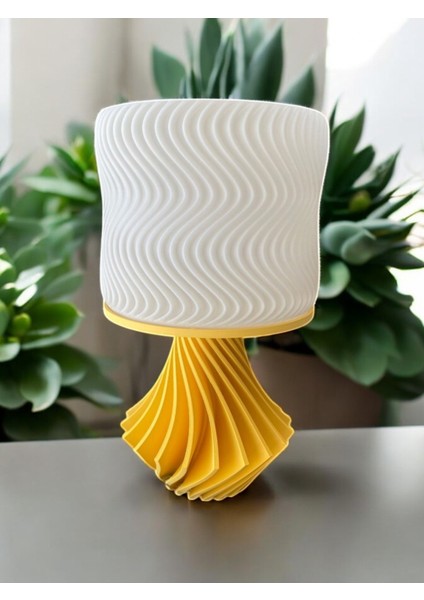 Elegance Tasarım Dekoratif Abajur 3D Ev Dekorasyon Bohem Vintage Dekorasyon Sarı
