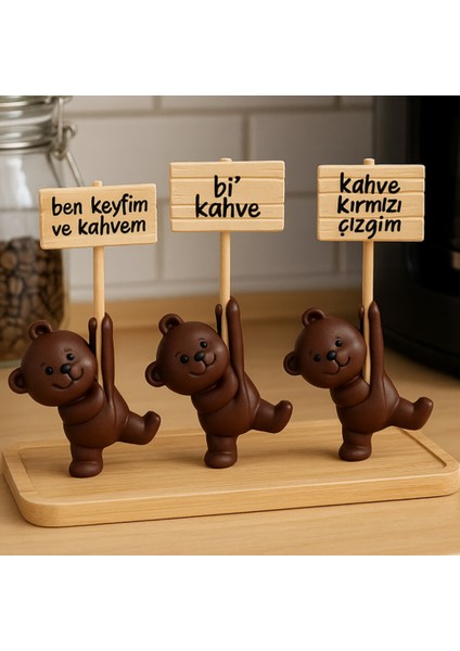 Dekoratif Ayıcık Bi Kahve Seti – Modern Minimal Ev Aksesuarı Hediyelik Obje Masa Üstü Dekoratif Süs fiyatları