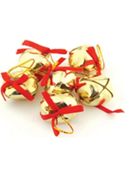 12'li Süslü 3 cm Beyaz Zil Yılbaşı Ağaç Süsü Seti