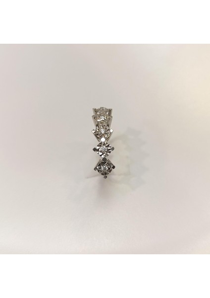 0.20CT Efekli Beş Taş Pırlanta Taşlı Yüzük 14 Ayar Altın Hd Videolu fırsatları