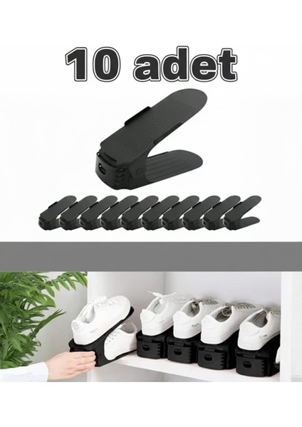 Ayakkabı Düzenleyici Rampası 10 Adet I Ayakkabılık Içi Yerden Tasarruf Sağlayan Ayakkabı Rafı