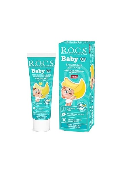 Baby 0-3 Yaş Muz Püresi Tadında Bebek Diş Macunu 45G