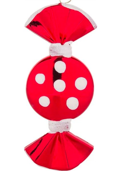 Yılbaşı Ağaç Süsü Kırmızı Beyaz Şeker 3'lü, Parlak ve Neşeli Dekorasyon Seçeneği