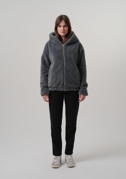 Amaya Kadın Mont Kapüşonlu Kadın Peluş Rabit Mont fiyatları