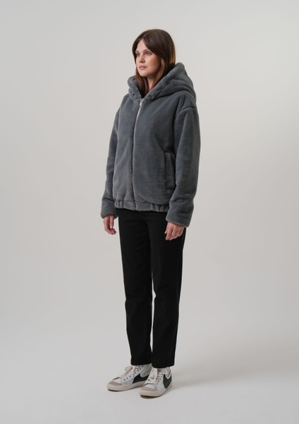 Amaya Kadın Mont Kapüşonlu Kadın Peluş Rabit Mont fırsatları