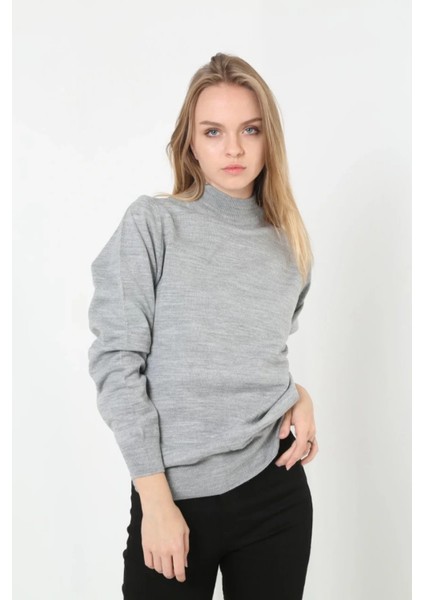 Kadın Yarım Boğaz Triko Kazak Yumuşak Dokulu Pamuklu Ince Dokuma, Uzun Kollu Rahat Regular Kalıp fırsatları