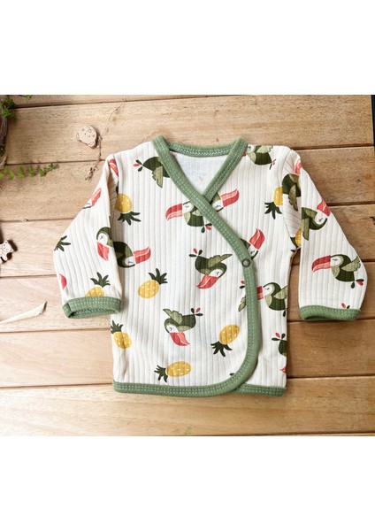 Organik Renkli Papağanlı Unisex 5'li Hastane Çıkışı