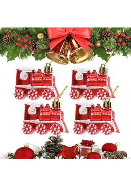 Yılbaşı Temalı Mini Tren Dekorasyon Seti, 4 Parça, Kırmızı, Şık ve Eğlenceli Süsleme Seti modelleri
