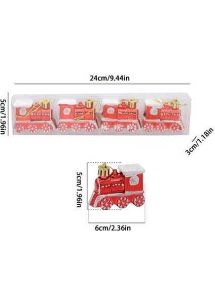 Yılbaşı Temalı Mini Tren Dekorasyon Seti, 4 Parça, Kırmızı, Şık ve Eğlenceli Süsleme Seti fırsatları