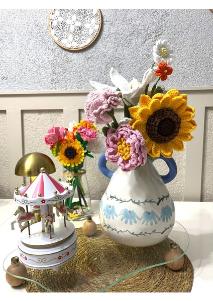 Örgü Çiçek Buketi modelleri