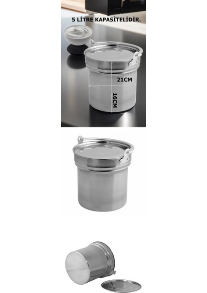 Turk Paslanmaz Çelik Yoğurt Bakracı 3 Adet 5 Lt fiyatları