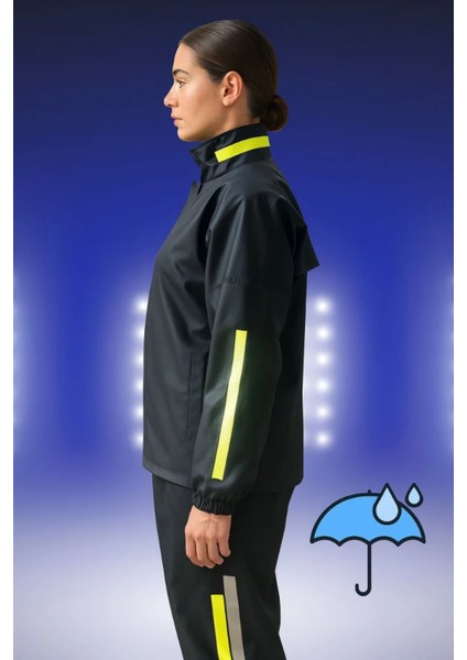Premium Kadın Motorcu Kurye Yağmurluk Takım Su Geçirmez Pvc Kumaş Reflektörlü Tübitak Onaylı - Siyah modelleri