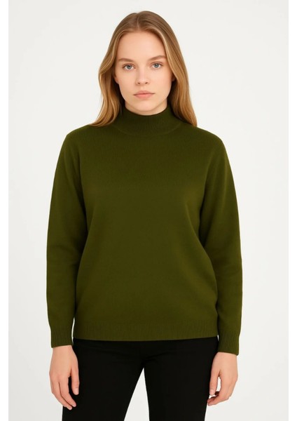 Kadın Yarım Boğaz Triko Kazak Yumuşak Dokulu Pamuklu Ince Dokuma, Uzun Kollu Rahat Regular Kalıp fiyatları