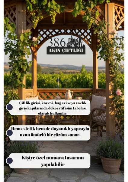 Kişiye Özel Isimli Metal Çiftlik Tabelası Kapı Duvar Tabela Bahçe Hediyesi indirimleri