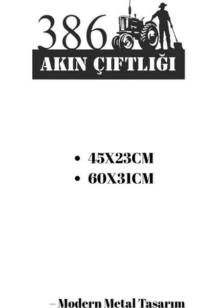 Kişiye Özel Isimli Metal Çiftlik Tabelası Kapı Duvar Tabela Bahçe Hediyesi