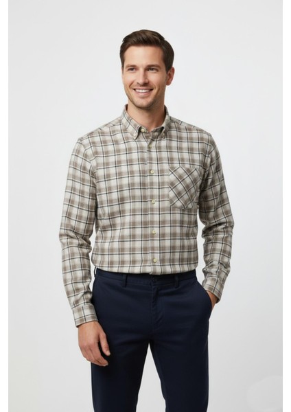 Erkek Kışlık Tek Cep Klasik Gömlek BGL-ST04990