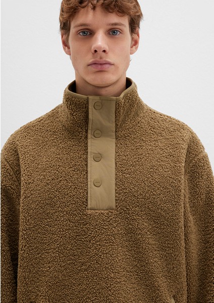 Dik Yaka Kahverengi Sweatshirt 0110737-70362