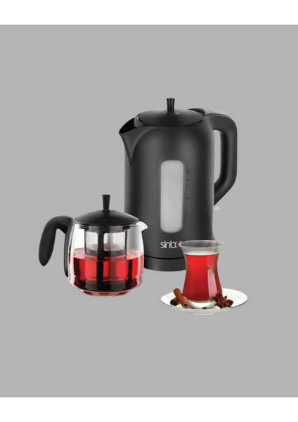 Sinbo Elektrikli Çay Makinesi 1.7 L Su Isıtıcı ve Cam Demlikli Güvenli Kullanı - EG001S-4RBIX indirimleri