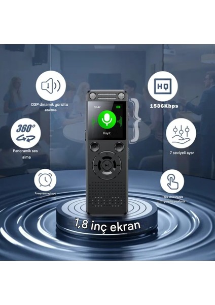 Yeni Model Metal Kasalı HS32 Profesyonel Ses Kayıt Cihazı Uzun Kayıt Süresi Büyük LED Ekranlı Okul Ders Not,toplantı, Röportaj modelleri