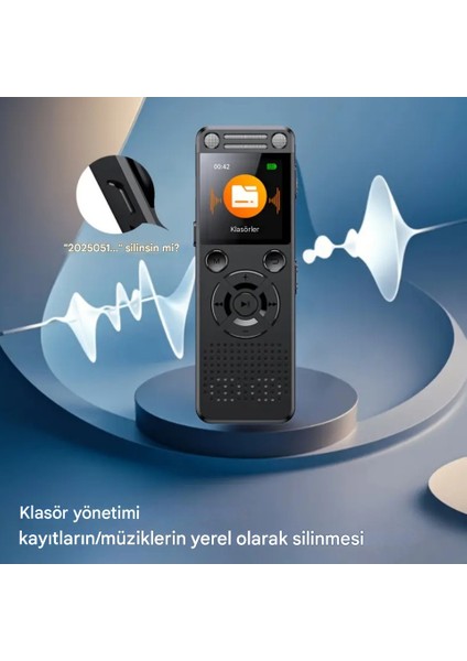 Yeni Model Metal Kasalı HS32 Profesyonel Ses Kayıt Cihazı Uzun Kayıt Süresi Büyük LED Ekranlı Okul Ders Not,toplantı, Röportaj indirimleri