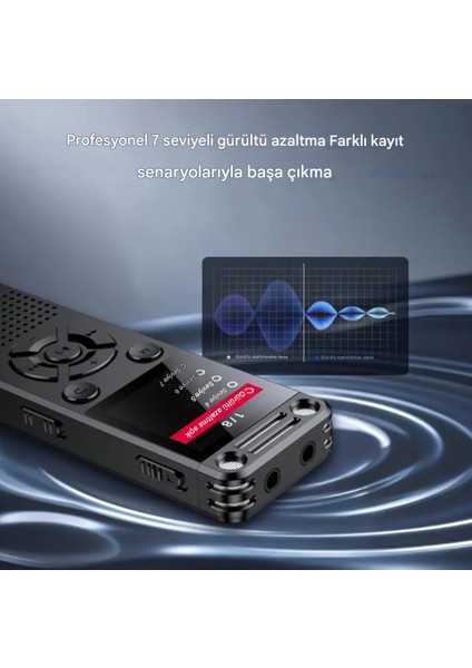 Yeni Model Metal Kasalı HS32 Profesyonel Ses Kayıt Cihazı Uzun Kayıt Süresi Büyük LED Ekranlı Okul Ders Not,toplantı, Röportaj