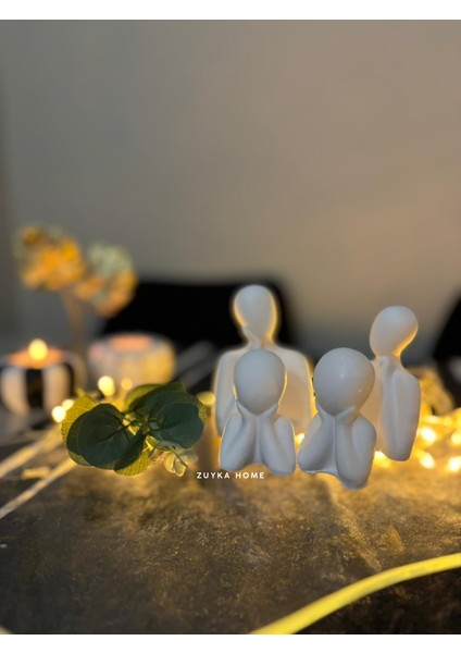 Dekoratif Dörtlü Aile Obje Biblo Anne&baba&2çocuk modelleri
