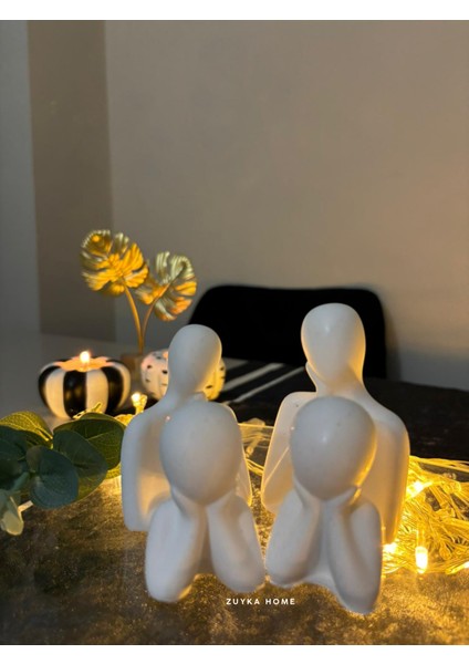 Dekoratif Dörtlü Aile Obje Biblo Anne&baba&2çocuk fırsatları