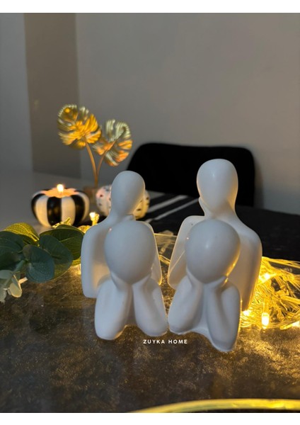 Dekoratif Dörtlü Aile Obje Biblo Anne&baba&2çocuk indirimleri