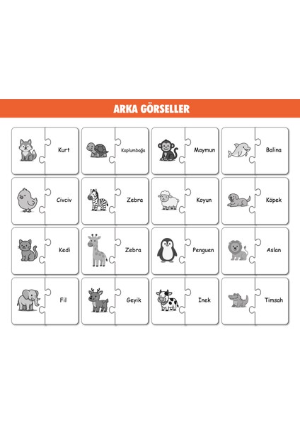 Bymeyla 64 Parça Eşyalar,taşıtlar,meyveler,hayvanlar Alemi Zeka Geliştirici Eğitici Puzzle Seti modelleri
