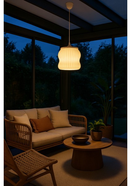 Dekoratif Avize Ice Serisi Ev Ofis Veranda Mutfak Çap 20 cm ( Büyük Boy ) indirimleri