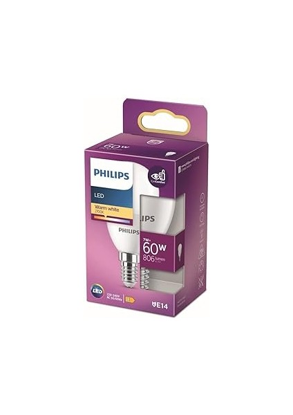 LED 60W P48 E14 Sarı Işık Dim Edilmez Ampul Tekli Paket