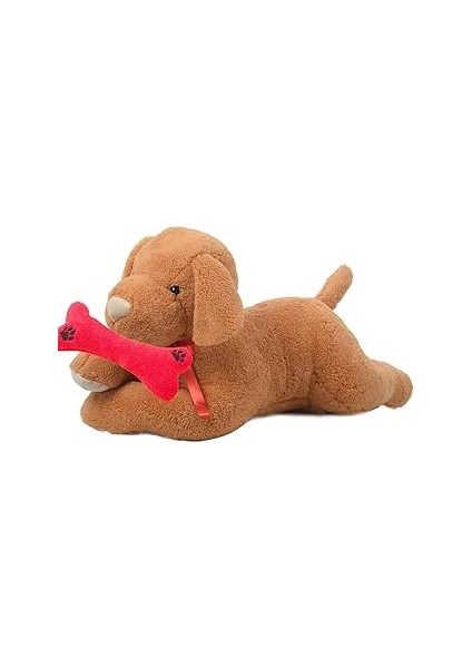Sole Ağzında Kemiği ile Peluş Yumuşacık Sevimli Köpek, Uyku ve Oyun Arkadaşı-80 cm