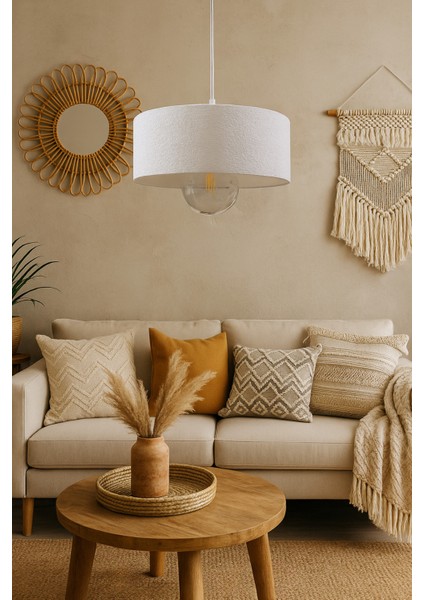 Oval Lüks Beton Görünümlü Modern Avize Vegan Toz Tutmayan Salon, Mutfak, Oturma Odası modelleri