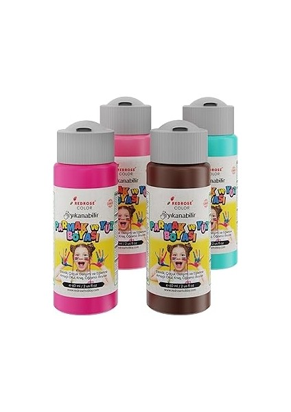 Red Rose Tamamlayıcı Renkler Parmak Boyası 4'lü Set 4X60 ml