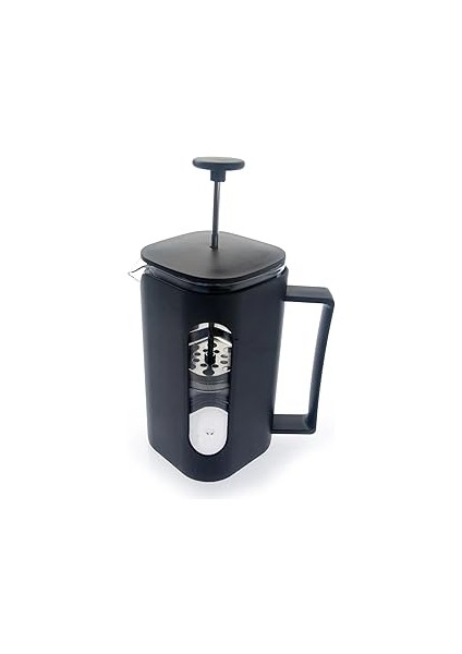 French Press Kahve Demleme Ekipmanı, 350 Ml, Siyah, Cam Isıya Dayanıklı Cam, Paslanmaz Çelik Filtre