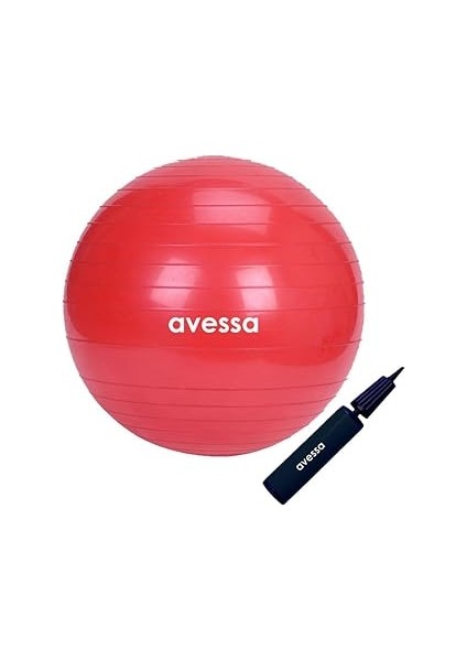 Avessa Pilates Topu 55 cm Kırmızı Pompalı