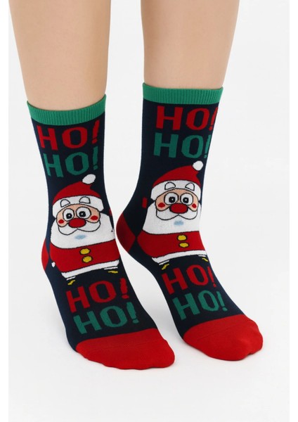 Unisex Yılbaşı Desenli Renkli Soket Çorap Christmas Happy New Year