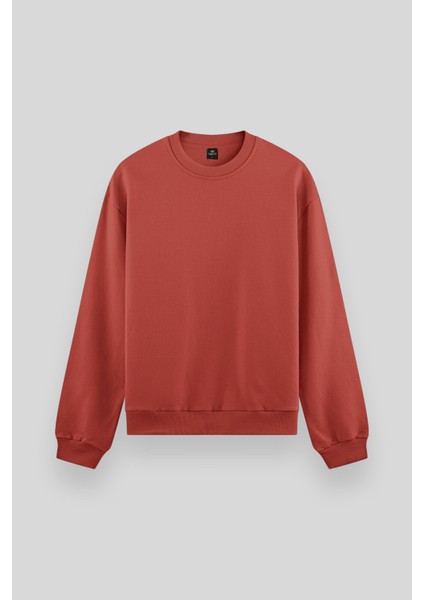 Kiremit Basic O Yaka Rahat Form Erkek Sweatshirt - 88053