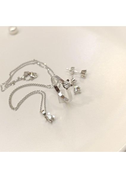 Pırlanta Tek Taş Set Takım 18 Ayar Altın Hd Videolu