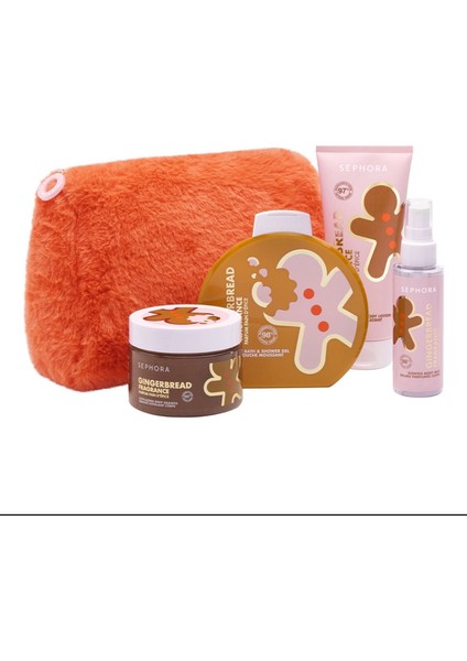 Gingerbread Zencefilli Kurabiye Kokulu 5’li Vücut Bakım Seti + Pelüş Çanta Hediyeli