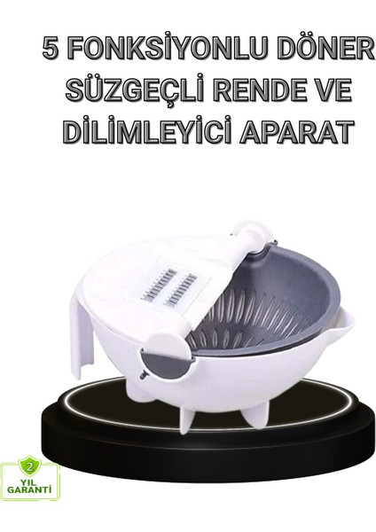Çok Fonksiyonlu Döner Rende Süzgeç Hazneli Ergonomik Sebze Doğrayıcı